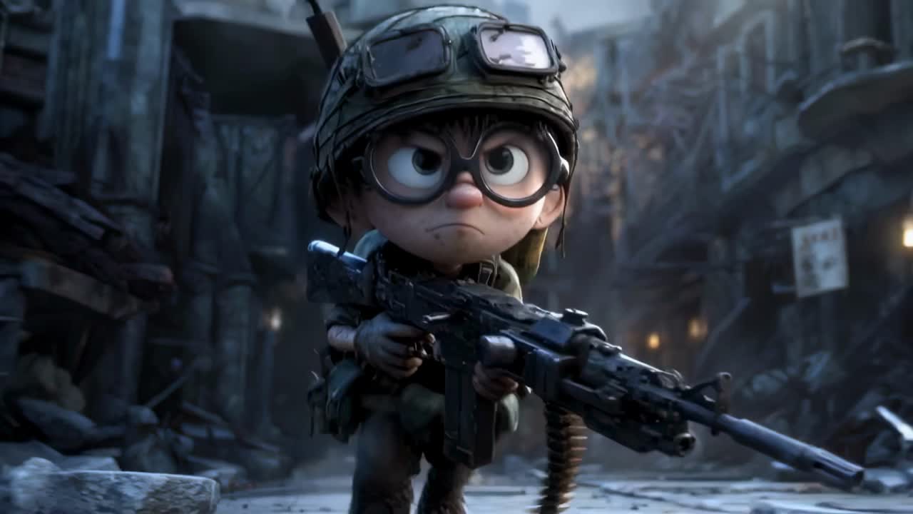 Stylized character animation still — Lil Soldier